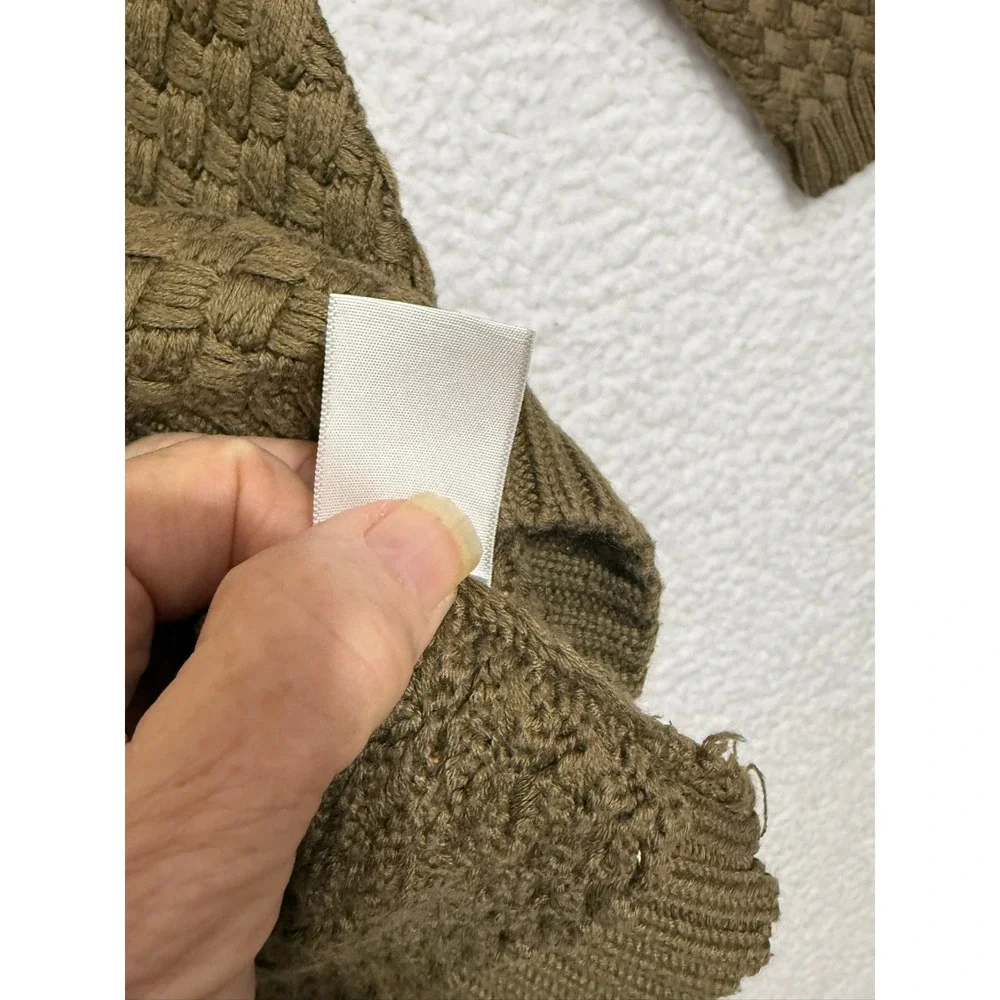 Talbots Classic Collection Women's Olive Green Textured Knit Sweater Medium - Picture 4 of 7
